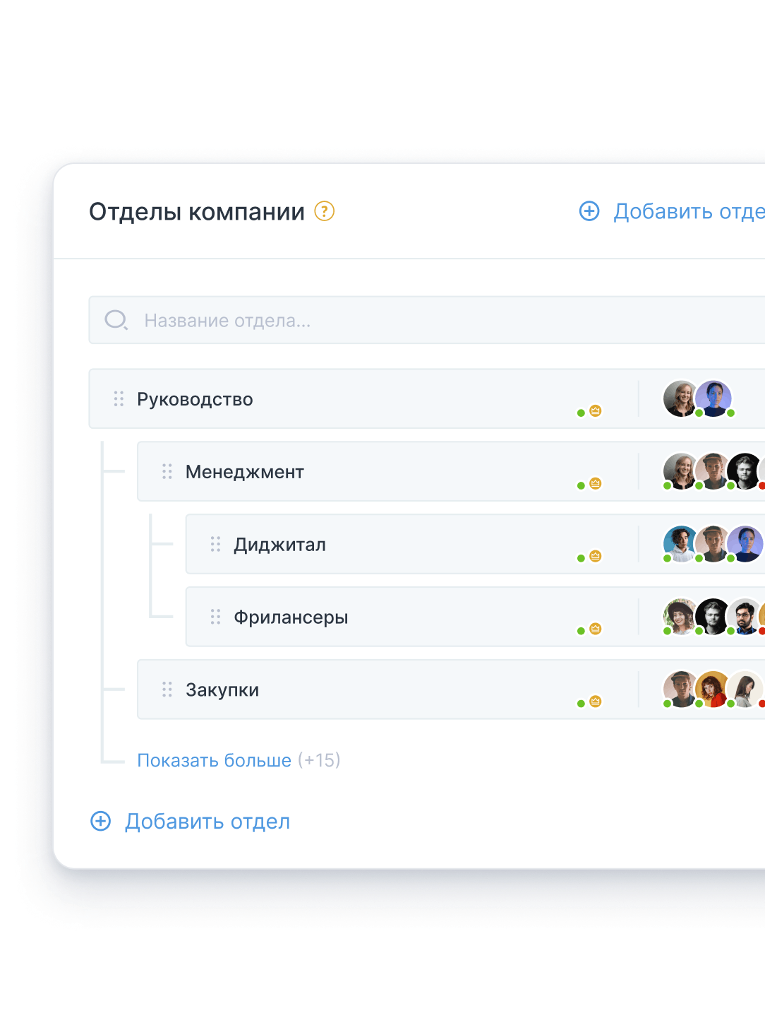 Отделы